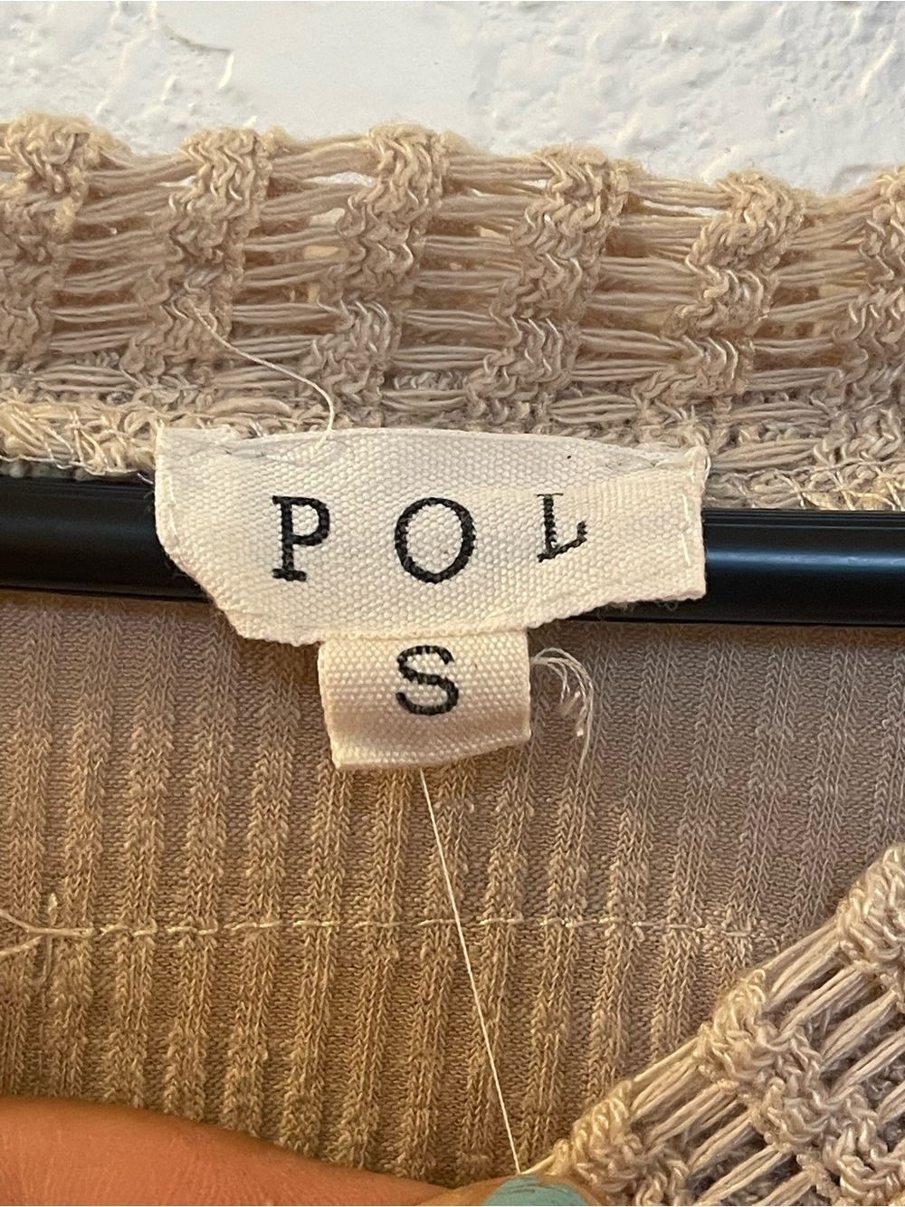POL Beige Patchwork V‑Neck Tunic - Picture 3 of 4